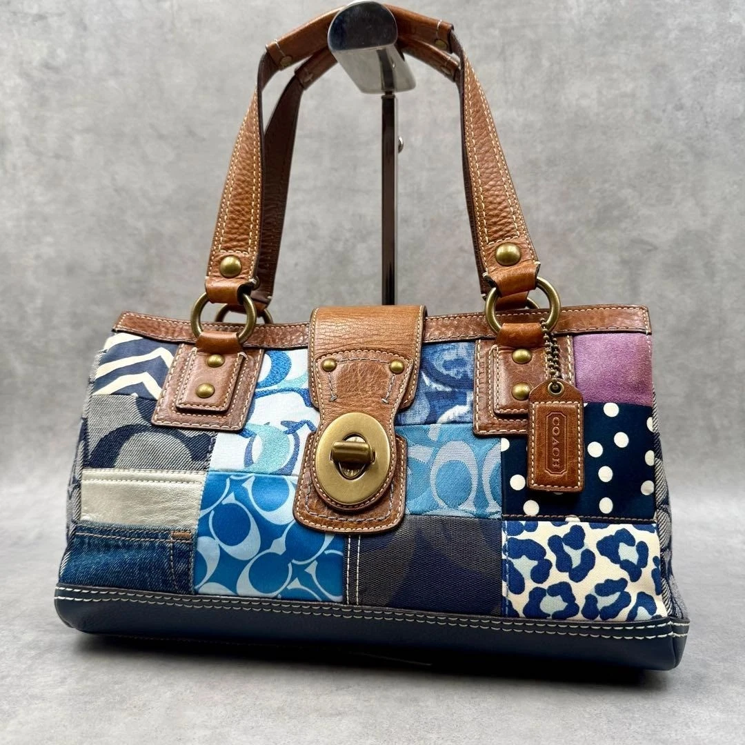 Coach Patchwork Denim Exterior Satchel/Top Handle Bag Handbags