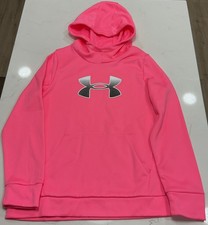 Under Armour Girls Fleece Hoodie Neon Pink- Youth Large YLG
