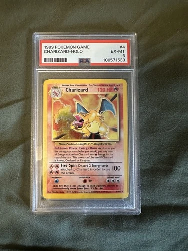 Charizard Holo Card 04/102 Base Set Psa 6