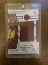 2023 National Treasures  College Material Signatures Jordan Addison Blue /49 