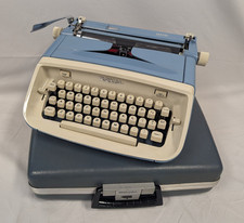 Vtg 1966 Royal Safari Working Baby Blue Portable Typewriter + OG Case - SERVICED thumbnail