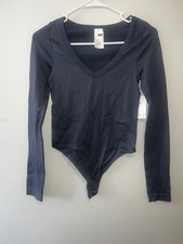 SO Women's Dark Blue V-Neck Bodysuit