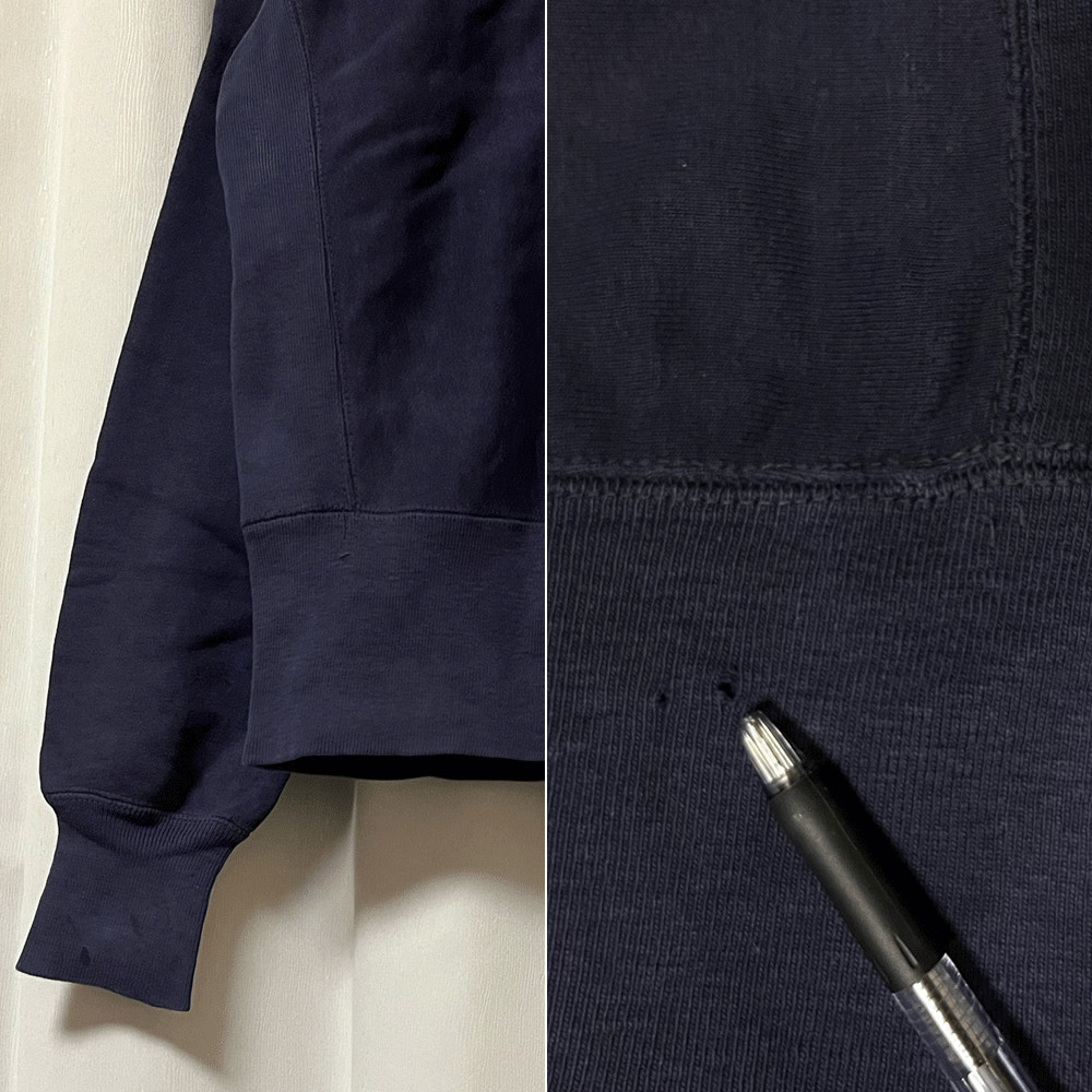 Vintage 1950-60's Champion Reverse Weave Half-Zip Sweatshirt Size XL Navy image 8