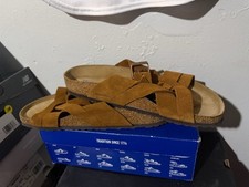 Birkenstock Lugano Soft Footbed Suede Leather Sandals Men’s 11 Brand New