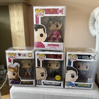 4 x Funko Pop DC Comics Pop Vinyl Konvolut Superman Wonder Woman Oswald Cobblepot