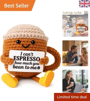 Punny handgefertigte Kaffeetasse Plüsch - ''I Can't Espresso'' für Baristas & Friends