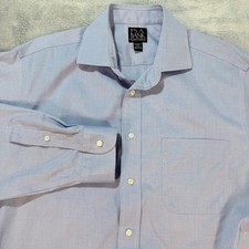 JOS A BANK Traveler Collection Mens Tailored Fit Light Blue Dress Shirt 16 32