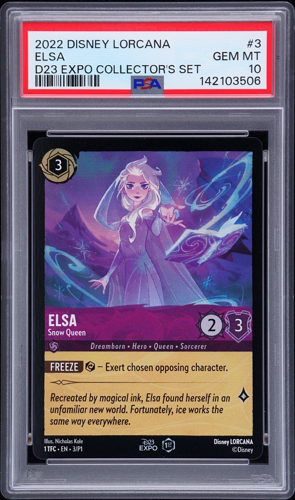 2022 Disney Lorcana Promo D23 Expo Collectors Set - #3 ELSA - SNOW QUEEN PSA 10