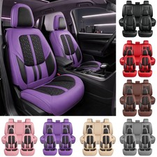 For GMC Sierra 1500 2500HD 3500HD Full Set Faux Leather Seat Covers Front Rear