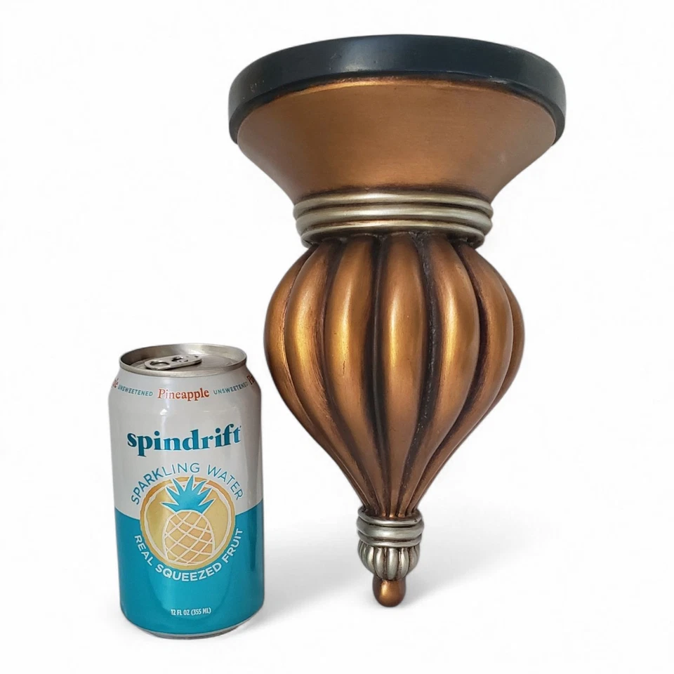 Vintage Wall Shelf Sconces Gold Silver Black w/ Plate Notch Ribbed Design 9" Foto 2 de 4