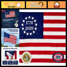 250th Anniversary Betsy Ross Flag - Made in USA, Nylon, 3x5 ft, 1776-2026