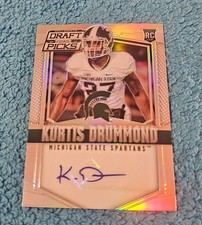 2015 Prizm Draft Picks Kurtis Drummond Michigan St Silver Rookie Autograph 210 3