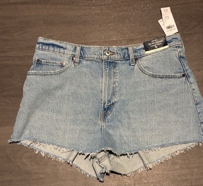 Abercrombie & Fitch 90s Relaxed Cutoff Shorts High Rise Curve Love Size 32