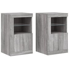 Side Cabinet with LED Lights Storage Sideboard Cupboard Engineered Wood vidaXL