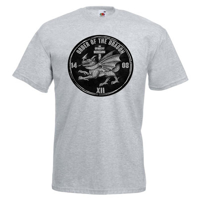 Herren T-Shirt Orden des Drachen 1408 Sigismund Ritterorden Unisex grau