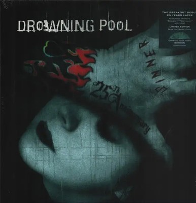 LP Drowning Pool Sinner BLUE INK SWIRL VINYL , 25TH ANNIVERSARY NEW OVP