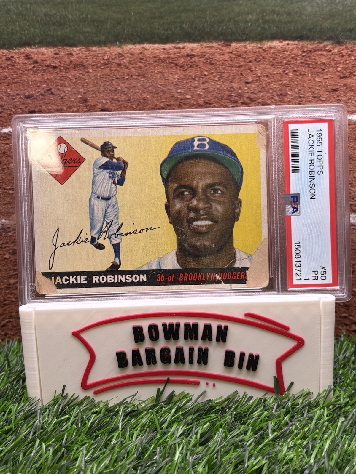 1955 Topps Jackie Robinson #50 Brooklyn Dodgers HOF PSA 1 Freshly Graded.