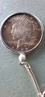 1922 Silver Peace Dollar w/coin bezel