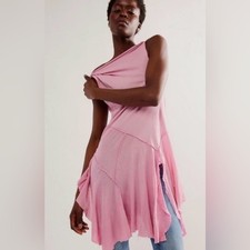 Free People Sing Out Loud Pink Slip Dress Layering Size L NWT