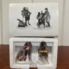 Dept 56 Heritage Village "Cobbler and Clock Peddler" #5839-4 Set Of 2