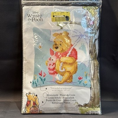 NEW Disney Winnie The Pooh Stamped Cross Stitch Kit Cushion Sentimental Vervaco