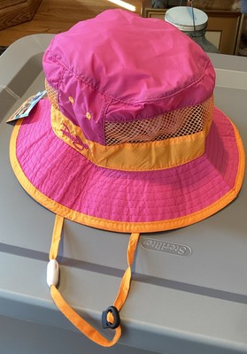 Panama Jack Kids Beach Headwear Bucket Hat Girls Pink/Orange Adjustable OS NWT