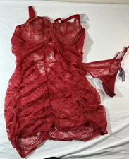 Adore Me Red Cheyenne Unlined Red Bodycon Babydoll Size 2X Lingerie