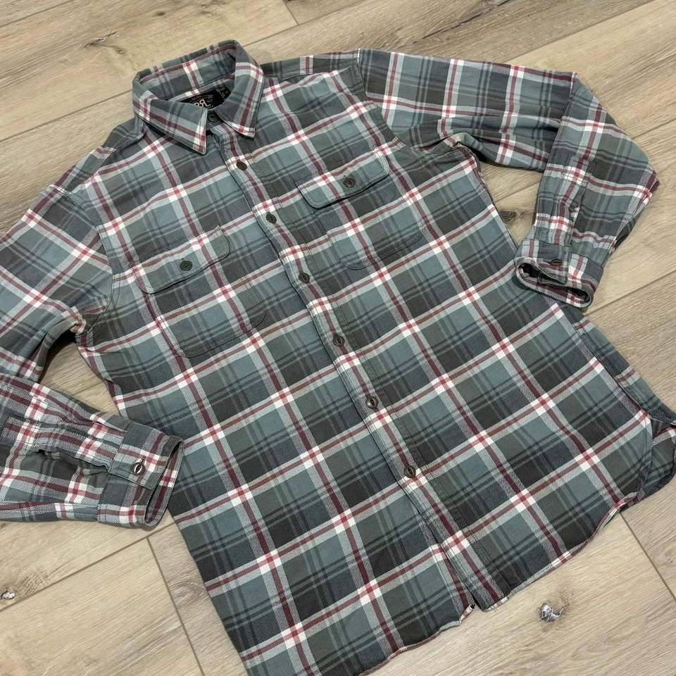 RRL Double RL Shirt Men's Medium Green Button Down Plaid Work Flannel - Image 3 of 4