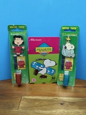 Toothbrushes Snoopy And Lucy Peanuts By "Happee Teeth" Plus Bandages LOT