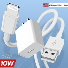 10W Fast Charging For iPhone 6 8 XR 11 12 13 14 USB A Wall Charger Adapter Cable