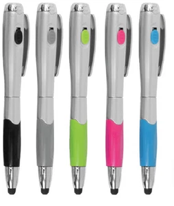 5pc 3-in-1 Stylus tactile capacitif + Stylo à bille + LED Lampe de poche iPad