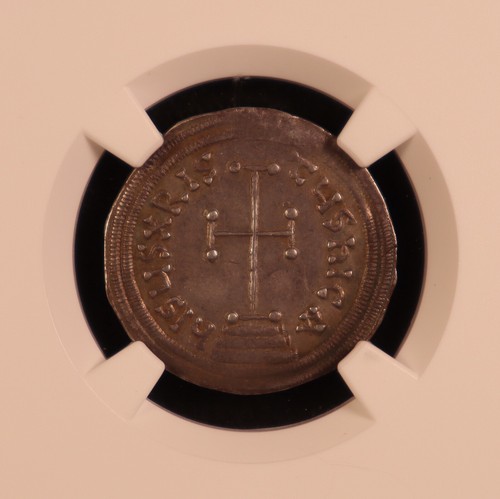 Imperio Bizantino León III Miliaresion de Plata (720-741 dC) - ¡Elección NGC XF! ¡Raro! - Imagen 6 de 12