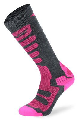 LENZ FREE TOUR 1.0 SKISOCKEN GRAU PINK |  Größe 35-38
