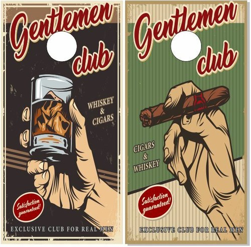 Zigarre und Whiskey Club Cornhole Verpackung Tasche werfen Skin Aufkleber Sticker