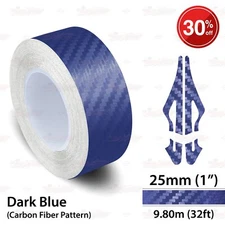1" 25mm PinStriping Pin Stripe Tape Decal Vinyl Sticker CARBON FIBER DARK BLUE