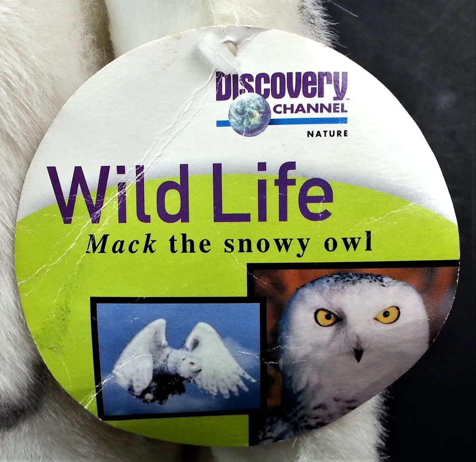 Mack the Snowy Owl Stuffed Animal Discovery Channel Wild Life Plush w/ Tags Y2K - Image 3 of 4