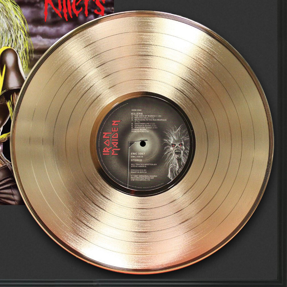 Iron Maiden Killers Framed Legends Of Music Gold LP Record Display