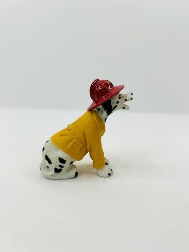 Vintage 1994 Avery Creations Dalmatian Dog Yellow Coat Firefighter Figurine - Picture 3 of 6