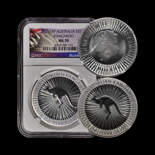 AUSTRALIA. 2016, Dollar, Silver - NGC MS70 - QEII, Red Kangaroo, Perth