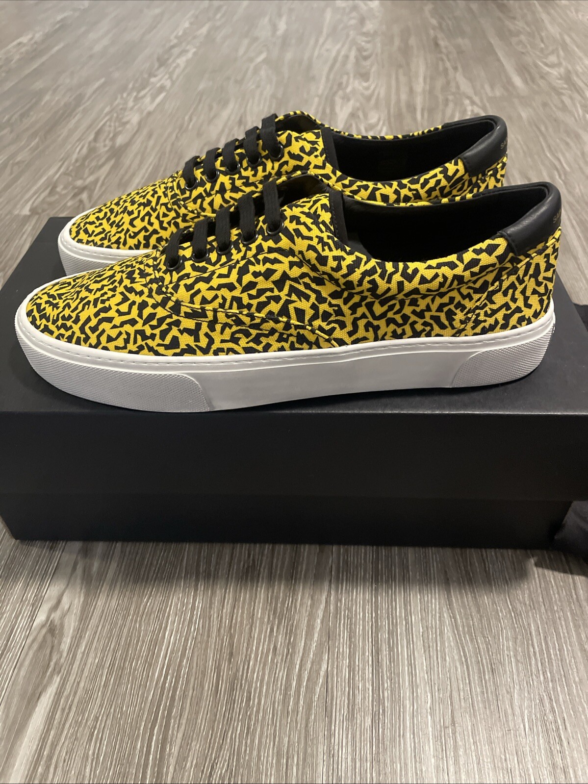 Sneakers Saint Laurent uomo Venezia basse tela stampa animalier EU 42 US taglia 9