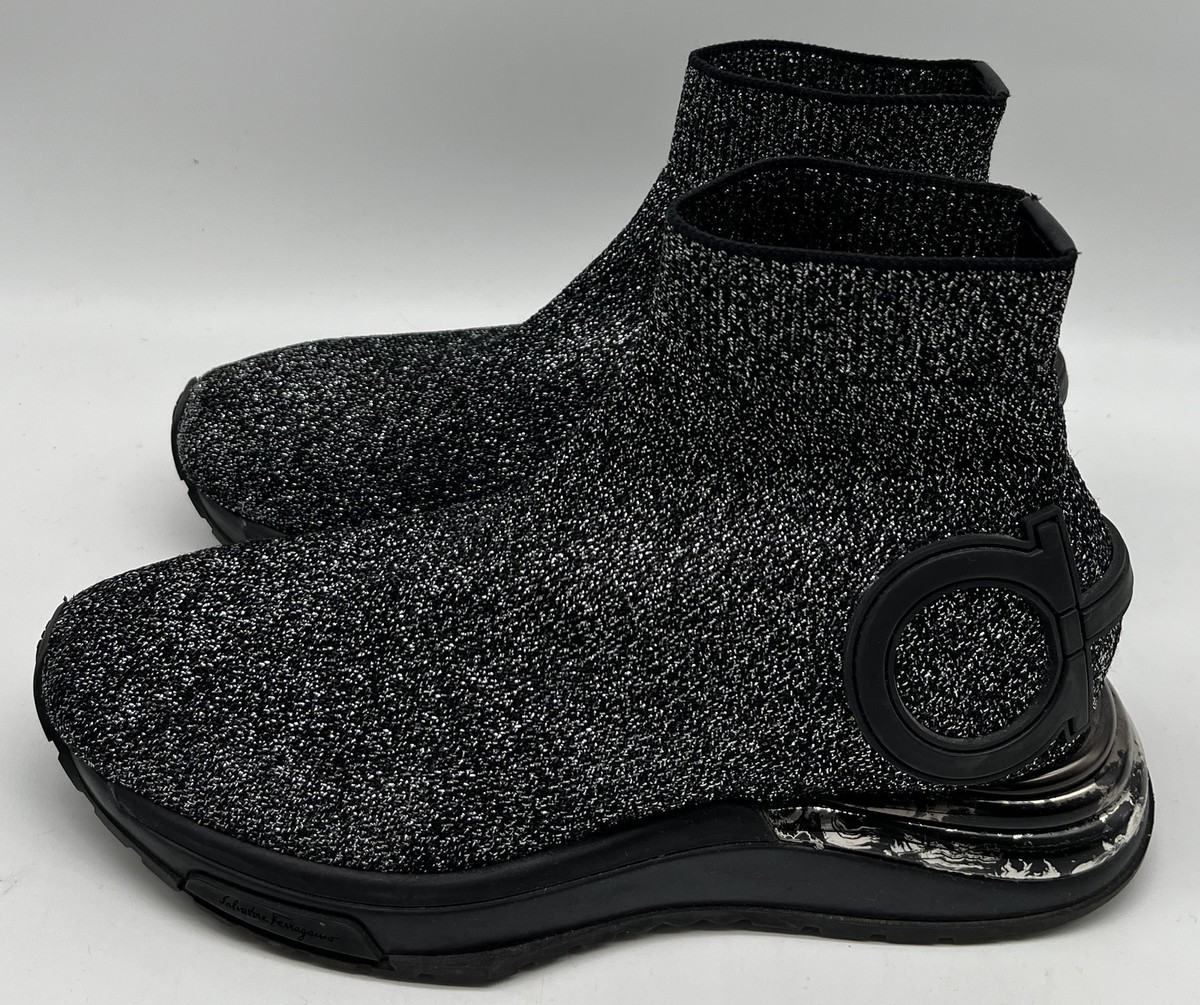 【送料&関税込】Ferragamo Knitted Sock-style Sneakers Salvatore Ferragamo Men's Raquel Hi Top Knit Sneaker | Oak