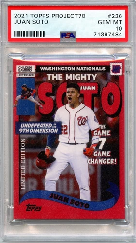 PSA 10!  2021 Topps Project70 - Juan Soto  2002 Topps Baseball UNDEFEATED  #226