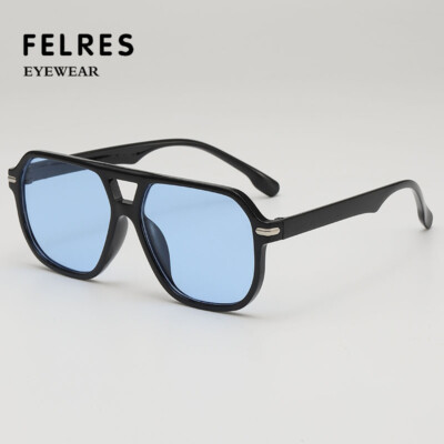 Unisex Fashion Sunglasses - Triangle Frame UV400 Protection For Driving & Holidays (Black/Grey)