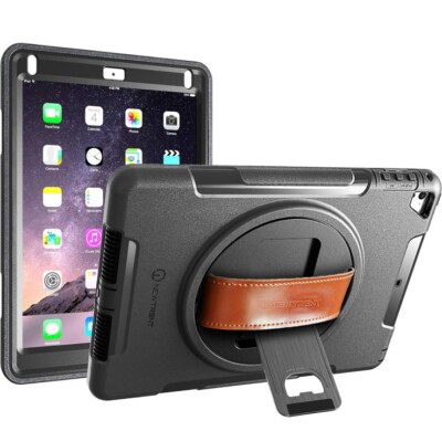 New Trent Rotating iPad Air / Air 2 Pro 6th Gen Case Black Leather Kickstand 9.7