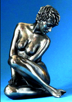 Lady Figurine Silver Sculpture Nude Girl By Veronese New Decoration
