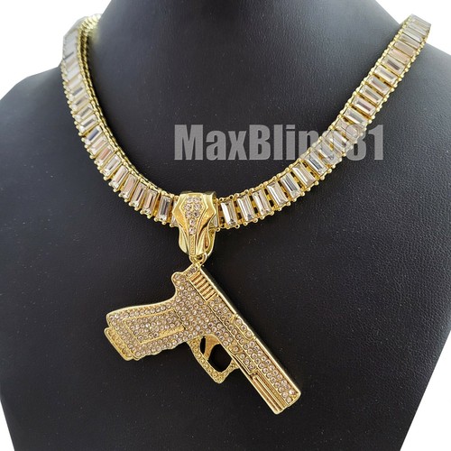Hip Hop Jewelry Hand Gun Pendant 18\
