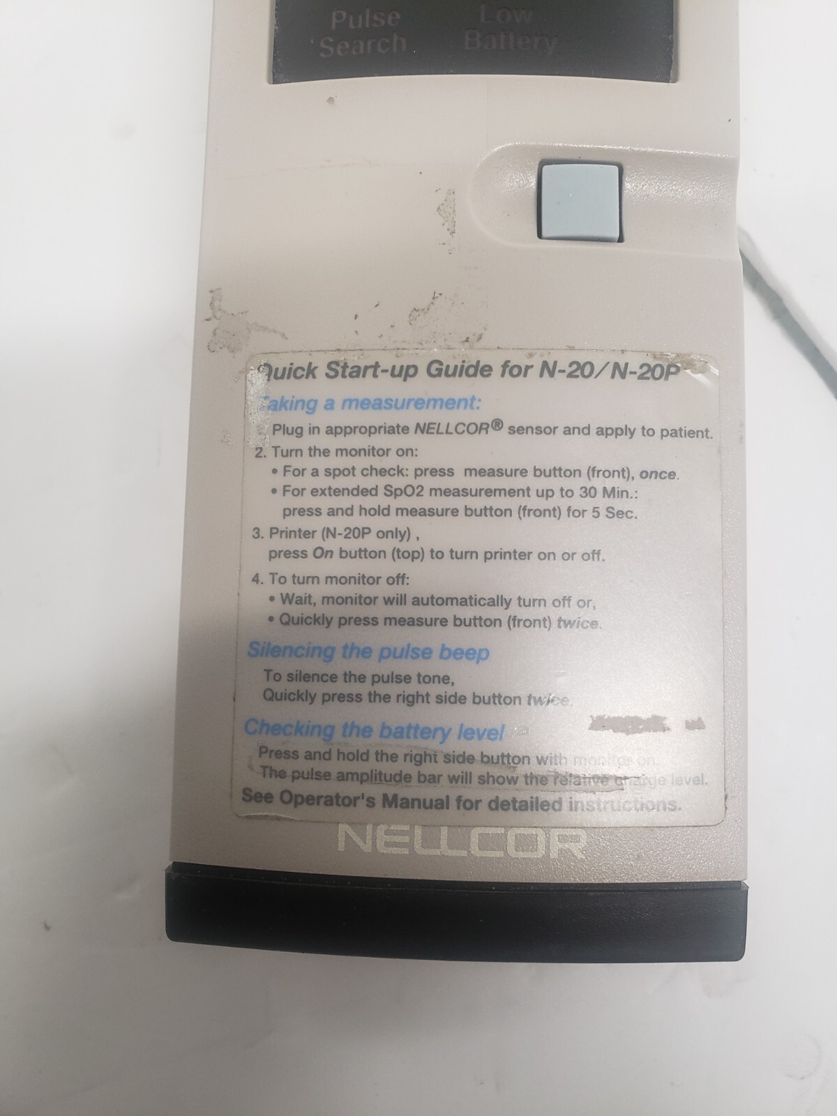 Nellcor N20 Handheld Portable Pulse Oximeter eBay