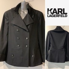 KARL LAGERFELD Black Wool Stretch Double Breast Jacket, Lined 38FR/10Aust/ 6US