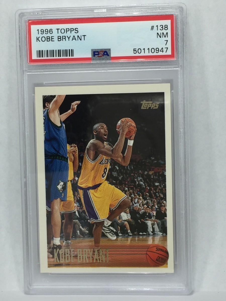 1996 Topps Kobe Bryant ROOKIE RC #138 PSA 7 MVP HOF NEW CASE LA