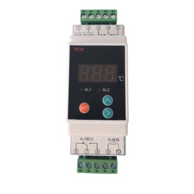 Termostato Su Guida DIN AC90-260V Con Uscita 2 Vie – Regolatore Di Temperatura Ad Alta Precisione 0.5% FS, Display Digitale, Sensore Da 2 M, Intervallo -40 A 110°C